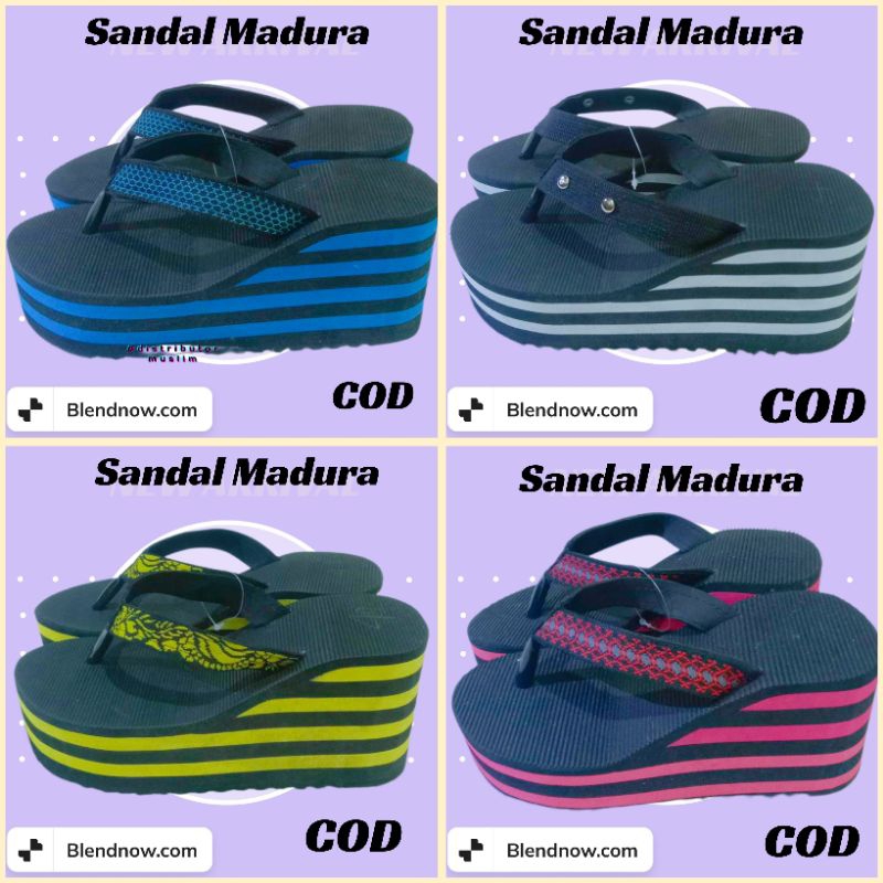 SANDAL MADURA CEWEK TINGGI 8CM SIZE 35-42 SANDAL WEDGES SANDAL GUNUNG