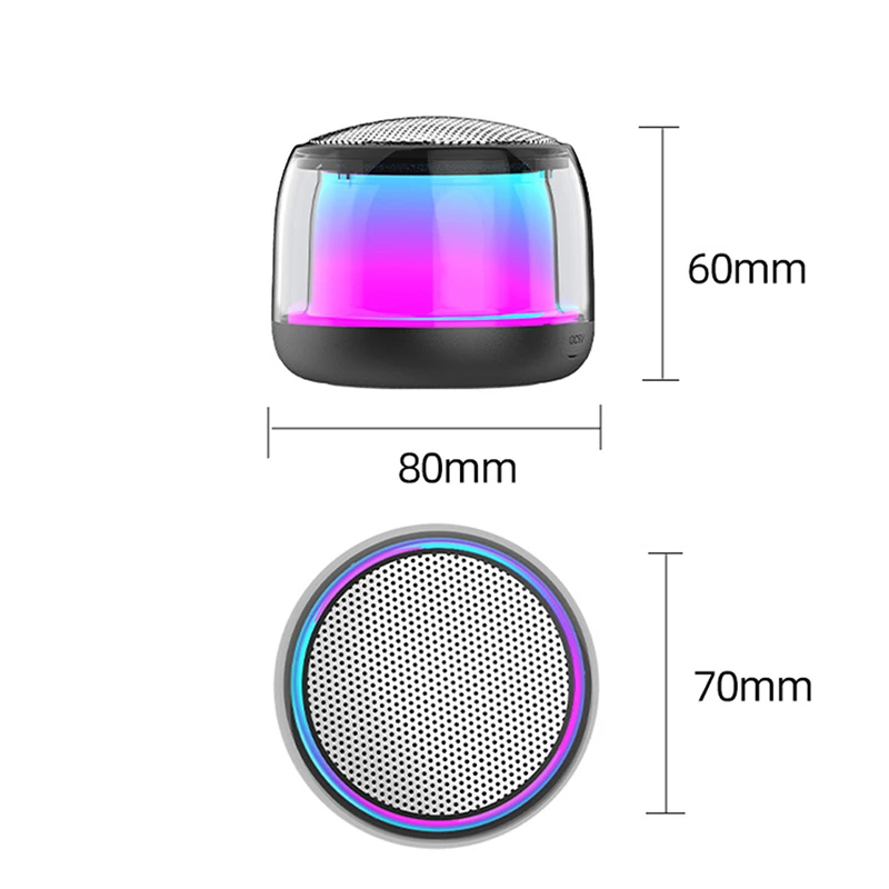 Speaker Tabung RGB - Bluetooth Versi 5.0 - Double Loudspeaker - MP3 WMA Support