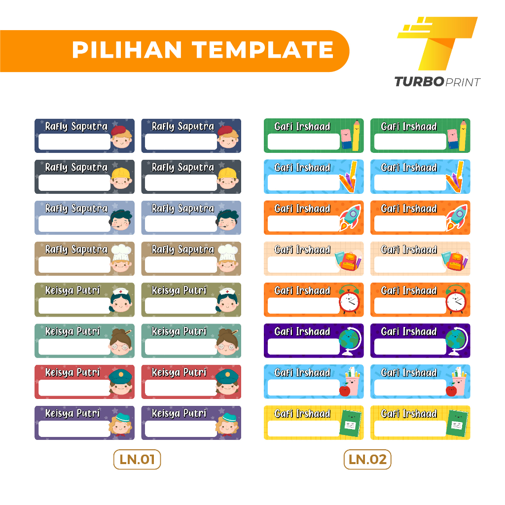 STICKER LABEL NAMA BUKU / STIKER TEMPELAN NAMA ANAK / CUSTOM
