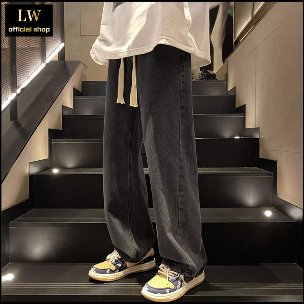 GARANSI CELANA JEANS PRIA KOREAN STYLE PRIA STRAIGHT JEANS CELANA KULOT PRIA BOYFRIEND JEANS BAGGY