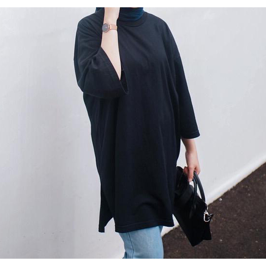 KAOS OVERSIZE WANITA BASIC JUMBO COTTON COMBED