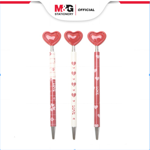 

M&G Heart Retractable Ball Pen Lucu / Cute Gel Pen Isi 0.7mm Blue