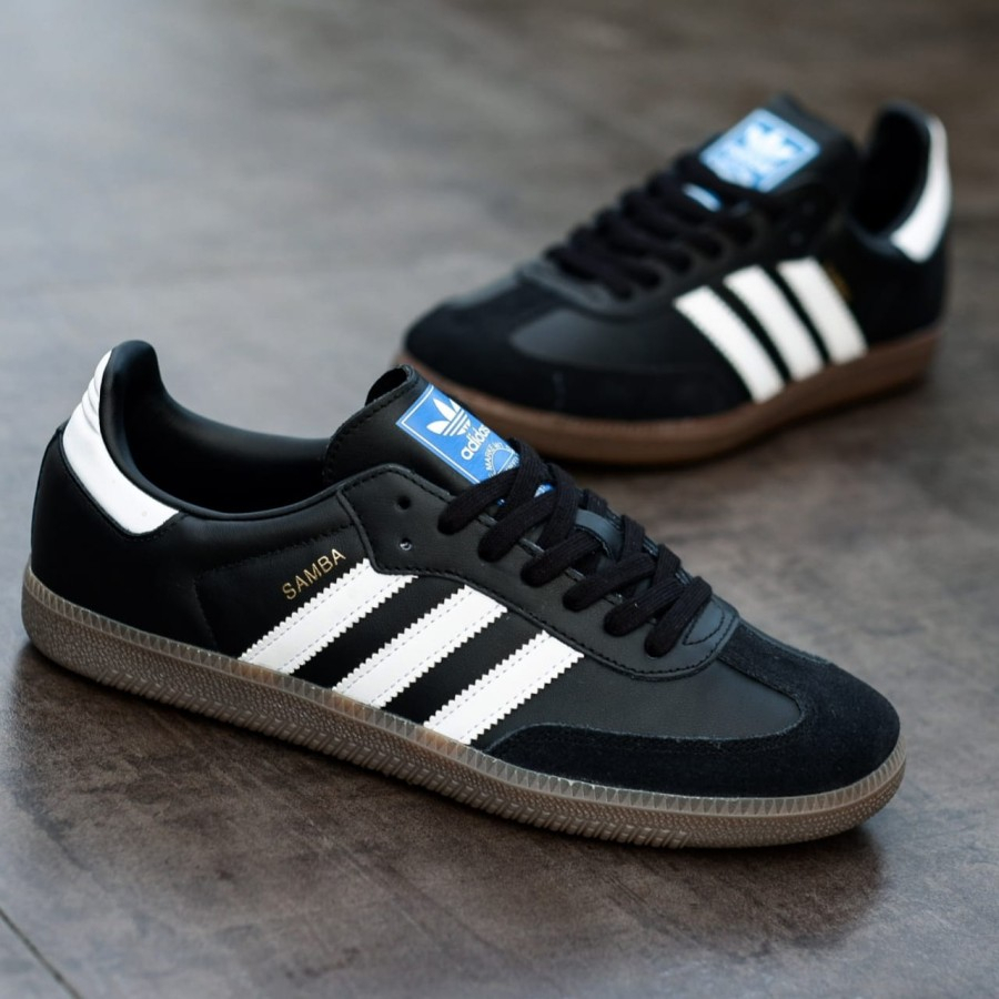 Adidas Samba OG White Black Sol Gum / Sneakers Pria Original / Adidas Samba Original Sepatu Adidas Samba Vegan White Black BNIBWT