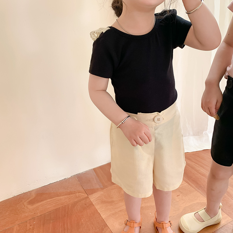 babyfit kaos lengan pendek punggung renda baju anak perempuan blus korean style import sc-0607