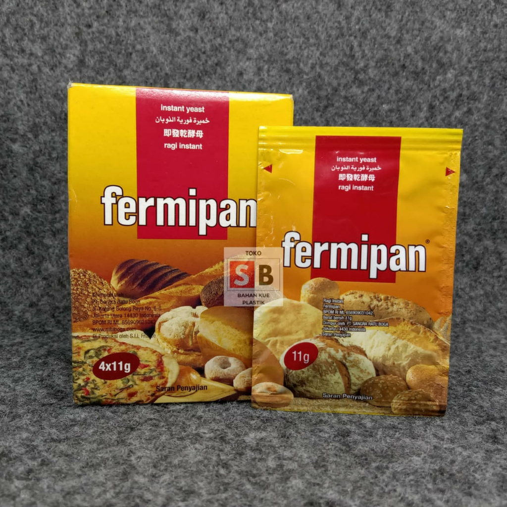 

FERMIPAN RAGI INSTANT 11GR & 1 BOX/ FERMIPAN RAGI BUBUK SIAP PAKAI/ FERMIPAN INSTANT YEAST