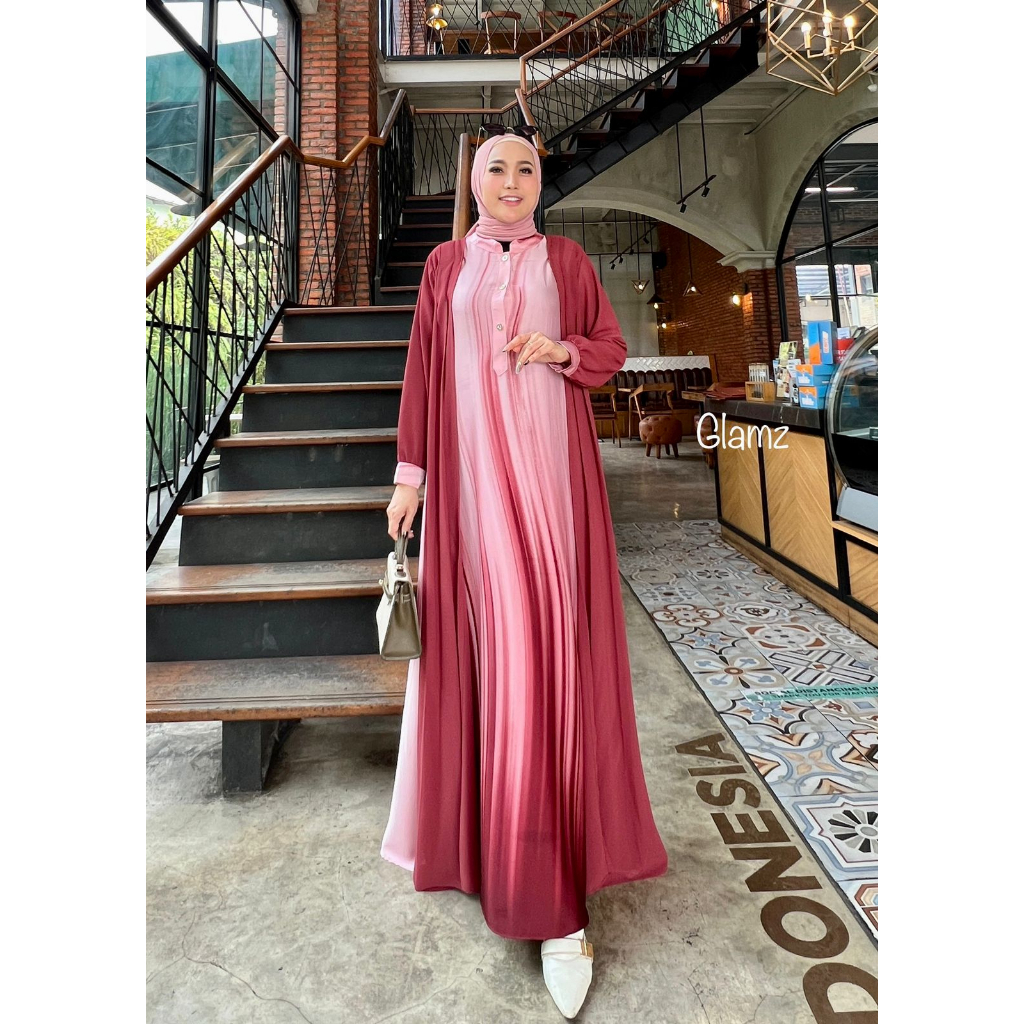 Zahira180 Sale Cuci Gudang Kaina 1 Bahan ArmaniSilk Ombre Mix Ceruty Baby Doll Lapis Furing Gamis Mu