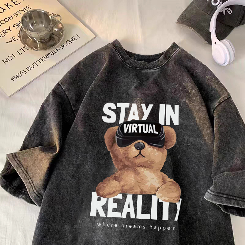 T Shirt Bear Kaos Oversize Kaos Wanita Korean Style Ootd Fashion Street Style