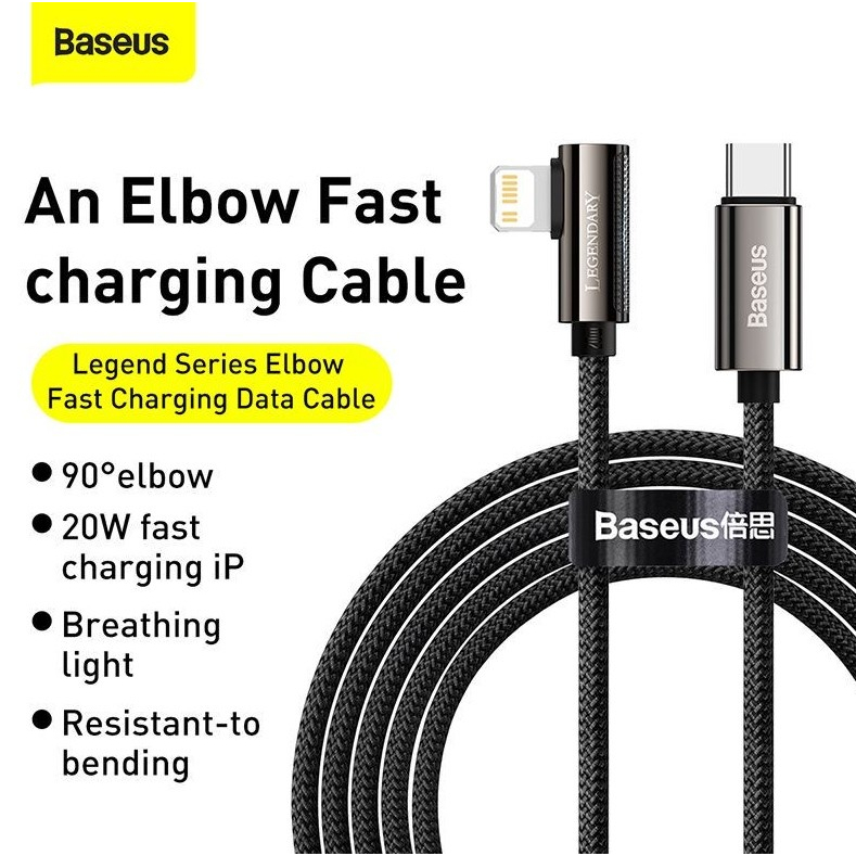 Baseus Legendary Elbow Iphone USB Lightning Kabel Data Charger 2.4A 2M