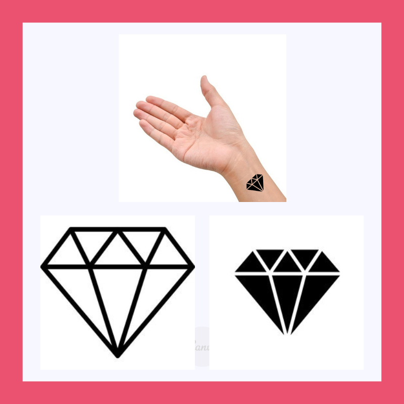 Tato temporer gambar diamon tahan air