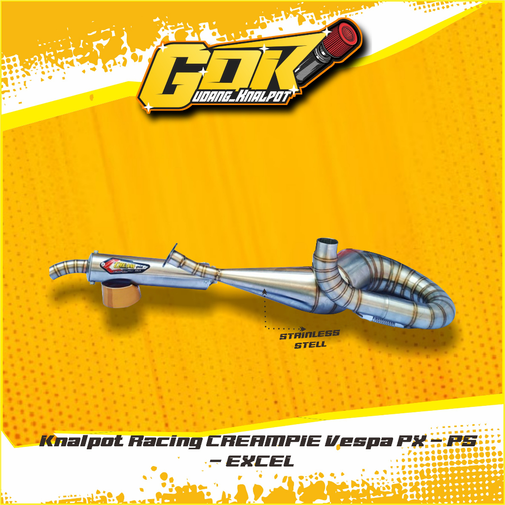 Knalpot Racing CREAMPIE Vespa PX - PS - EXCEL - Gudang Knalpot