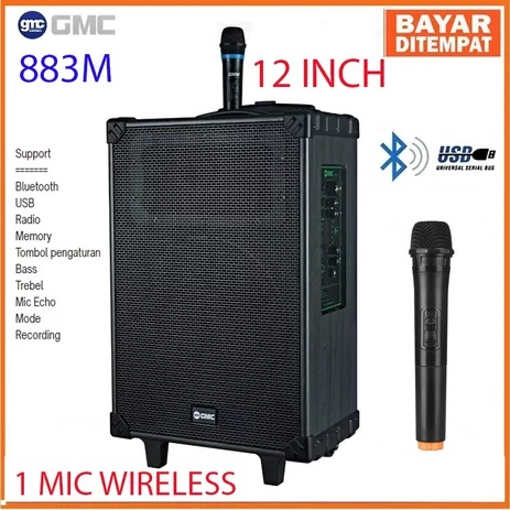 SPEAKER GMC 883M 883 M + free MIC wireless 1 pcs 12in 12" 12inch