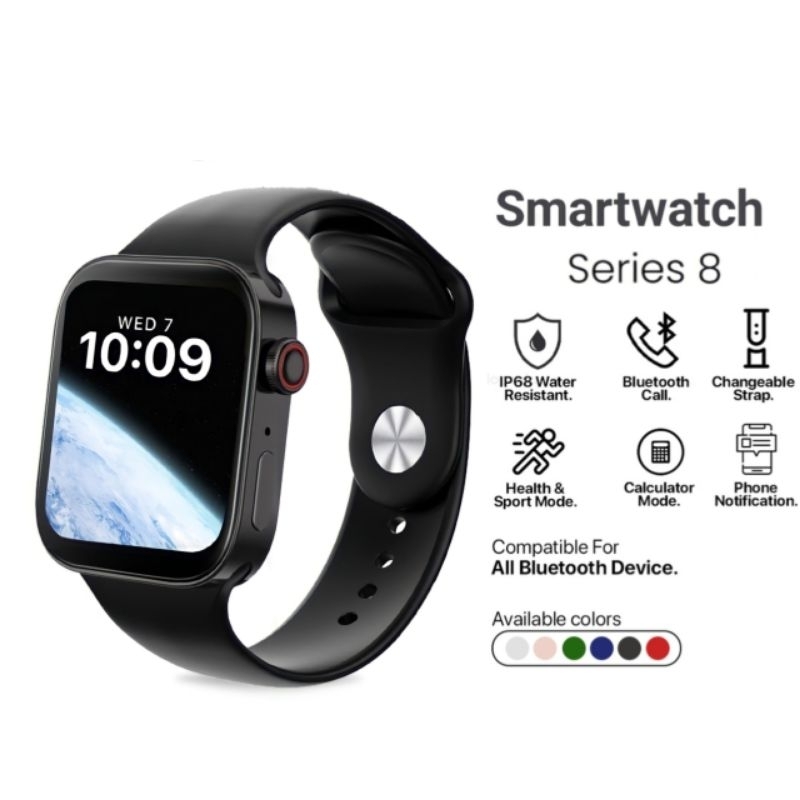 Jam Tangan Pintar Digital Smartwatch Series 8 Waterproof Pria Wanita 10 Gem Ip68 Original 45 Mm I8 Pro Max Anti Air