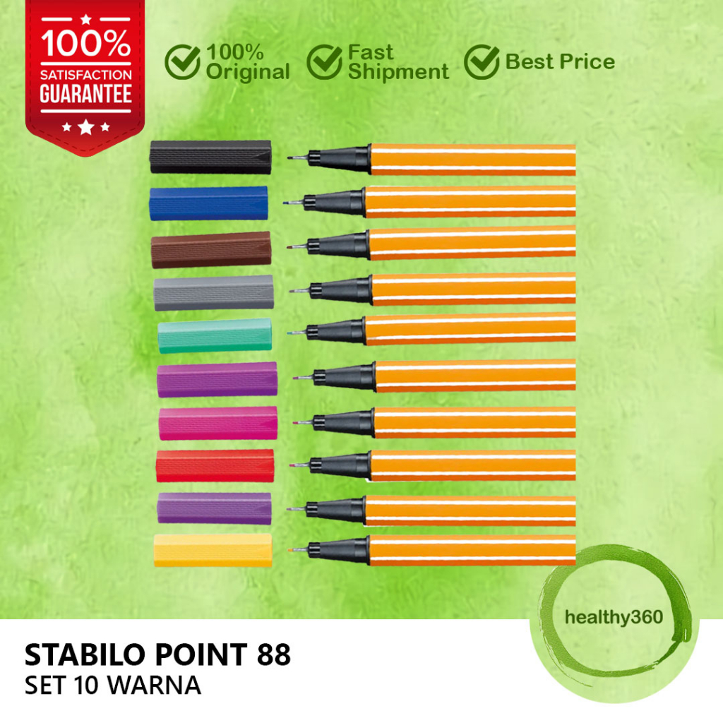 

STABILO Set 10 Warna - Point 88 Termurah - Ice Green