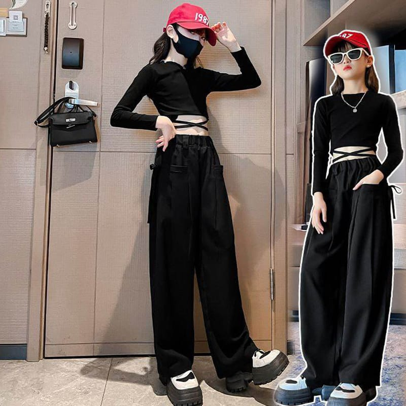 Setelan Korean Hip Hop Anak Perempuan Super Fashion Kulot