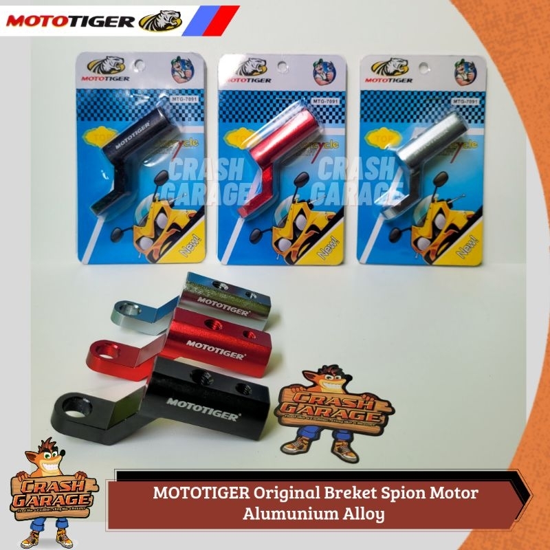 Breket Bracket Spion Motor Mototiger Motowolf Original Alumunium Alloy Dudukan  Holder Hp Lampu Tembak