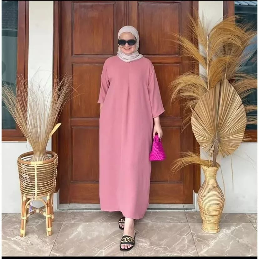 DASTER  POLOS ( SR 0010 ) DASTER WANITA MODEL TANGAN 3/4 BUSUI FREINDLY BAHAN KATUN RAYON