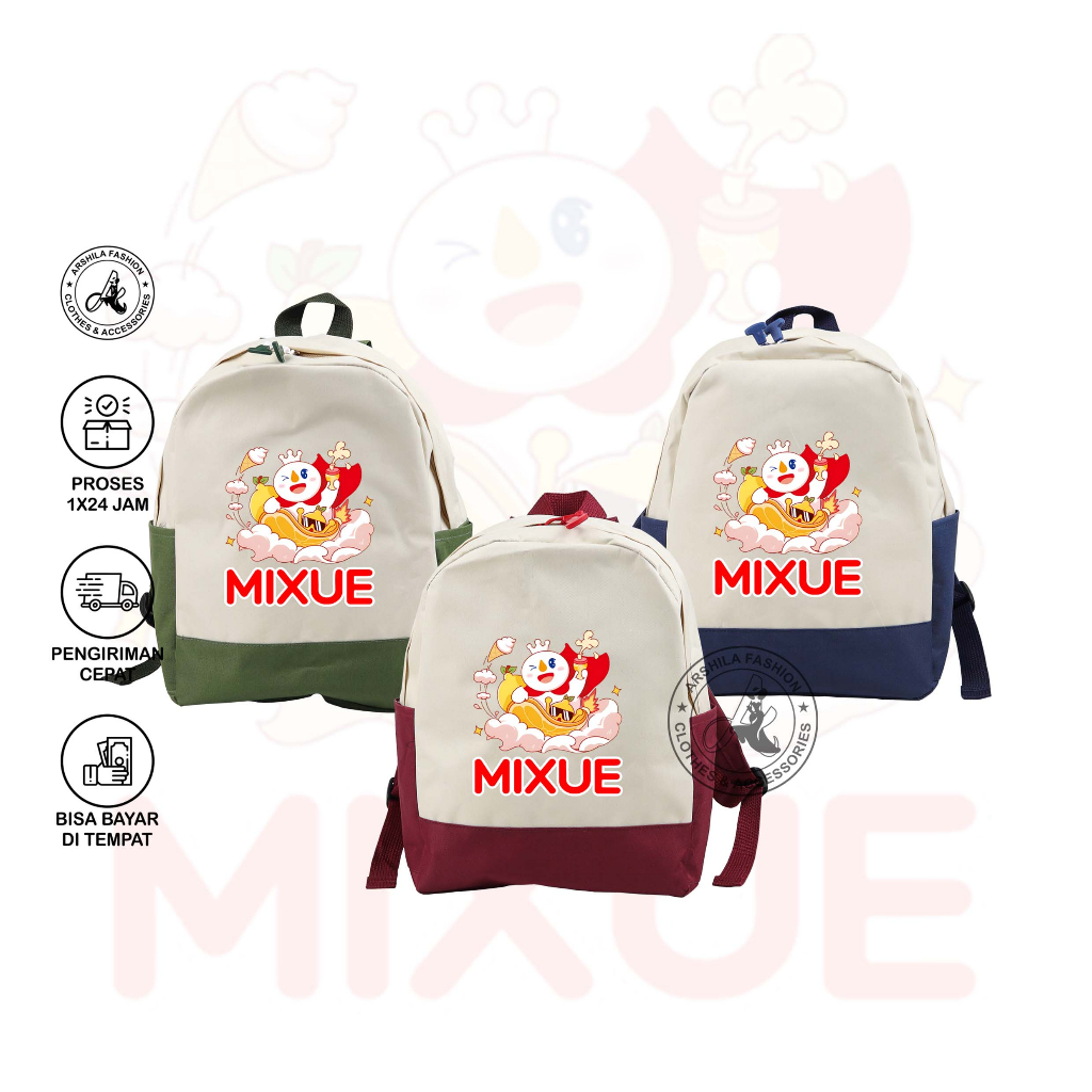 Tas Anak Laki-laki dan Perempuan Ransel Motif Mixue TK Dan SD TASMIX04