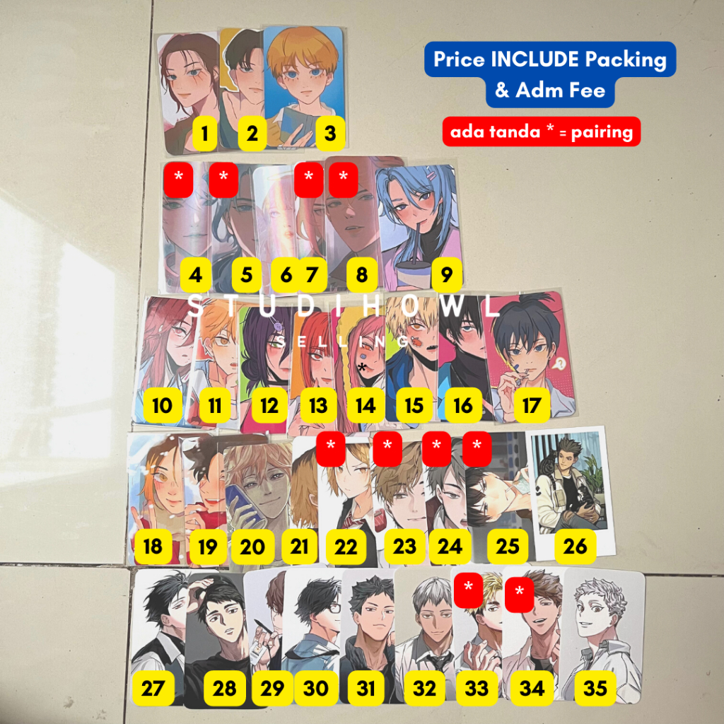 [READY STOCK] PHOTOCARD 1a DISERIES 6BAJI MYANYA 010_OCHA CHELZA SOM_0U0 NAOKEY EAST TOKREV AOT HAIK