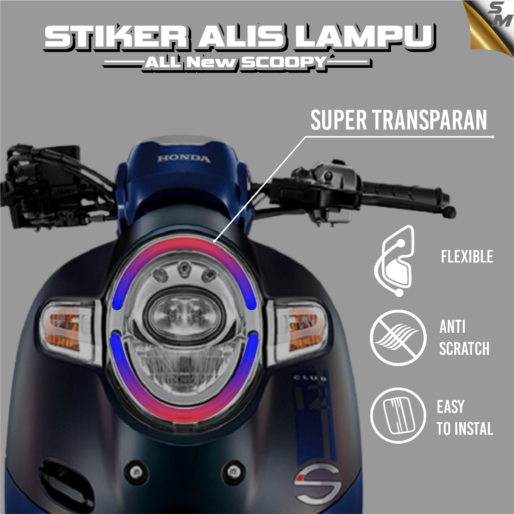 SM Stiker Alis Scoopy / Stiker Alis All New Scoopy / Stiker Lampu Scoopy Galaxi