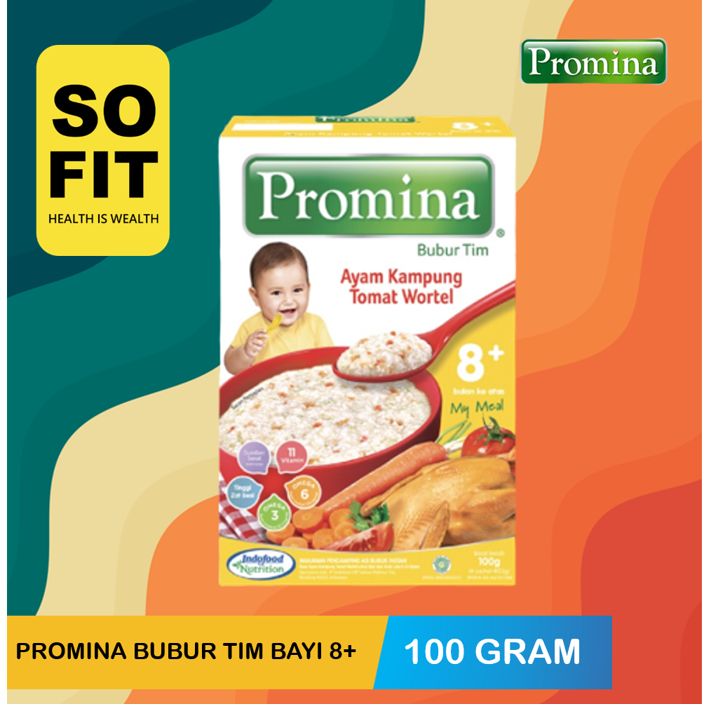 Promina Bubur Bayi 8+ 100gr / Bubur Tim Bayi / MPASI Bayi / Makanan Bayi / Snack Bayi / Cemilan Bayi