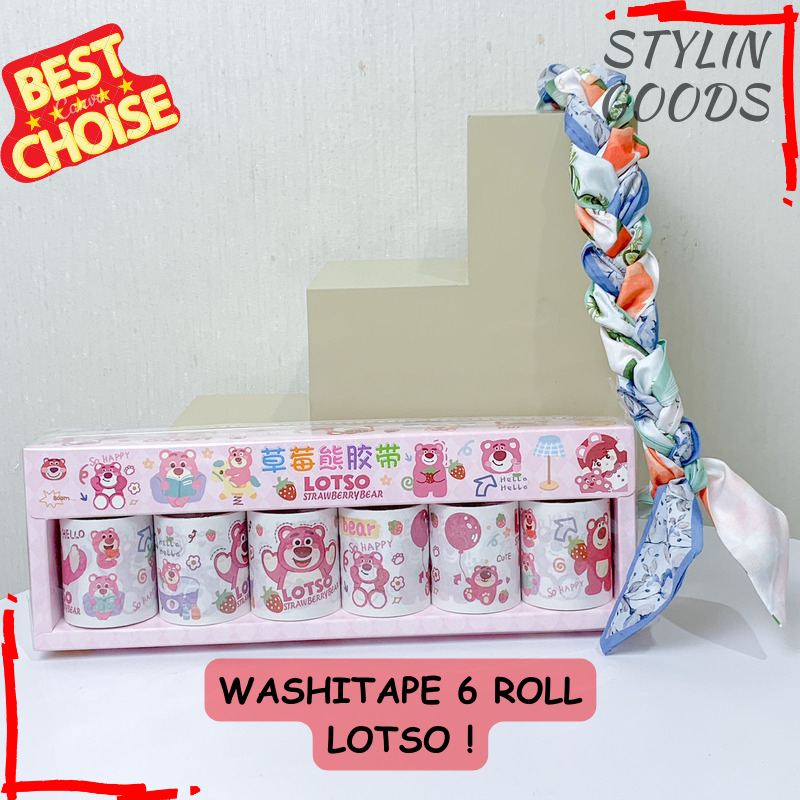 

1 SET 6 ROLL SOLATIP FULL GAMBAR / WASHI TAPE KARAKTER LOTSO LENGKAP BISA COD TERMURAH