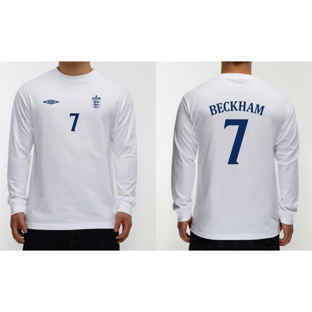 T-SHIRT KAOS LENGAN PANJANG BECKHAM ENGLAND 2002