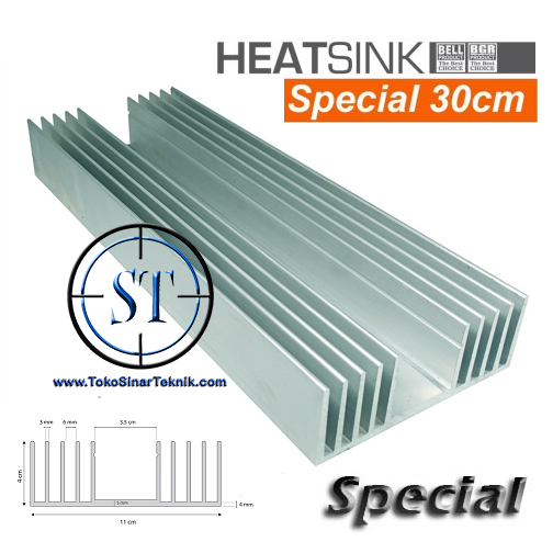 Heatsink Special 5 Sirip 30 CM ( for Pelteir / Audio /Mesin Heat Sink Pendingin Cooler Cooling LED Power Ampli Box Amplifier Tebal 3-4mm