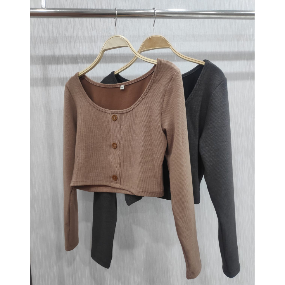 (COD) OH Fashion Airy Blouse Crop Top #2B92