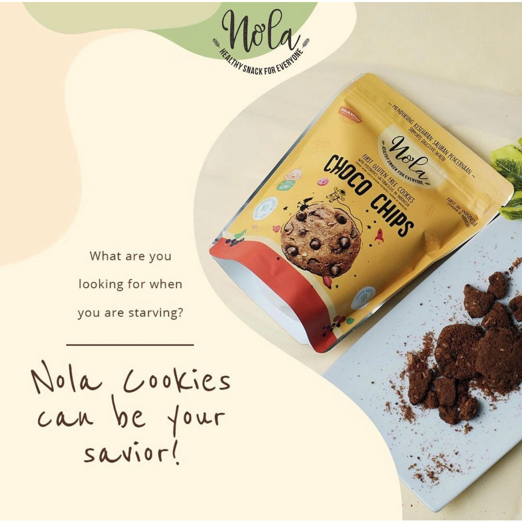 NOLA Cookies 75g - Gluten Free - Choco Chips / Dark Chocolate / Strawberry / Oatmeal Raisin - Bebas Gluten