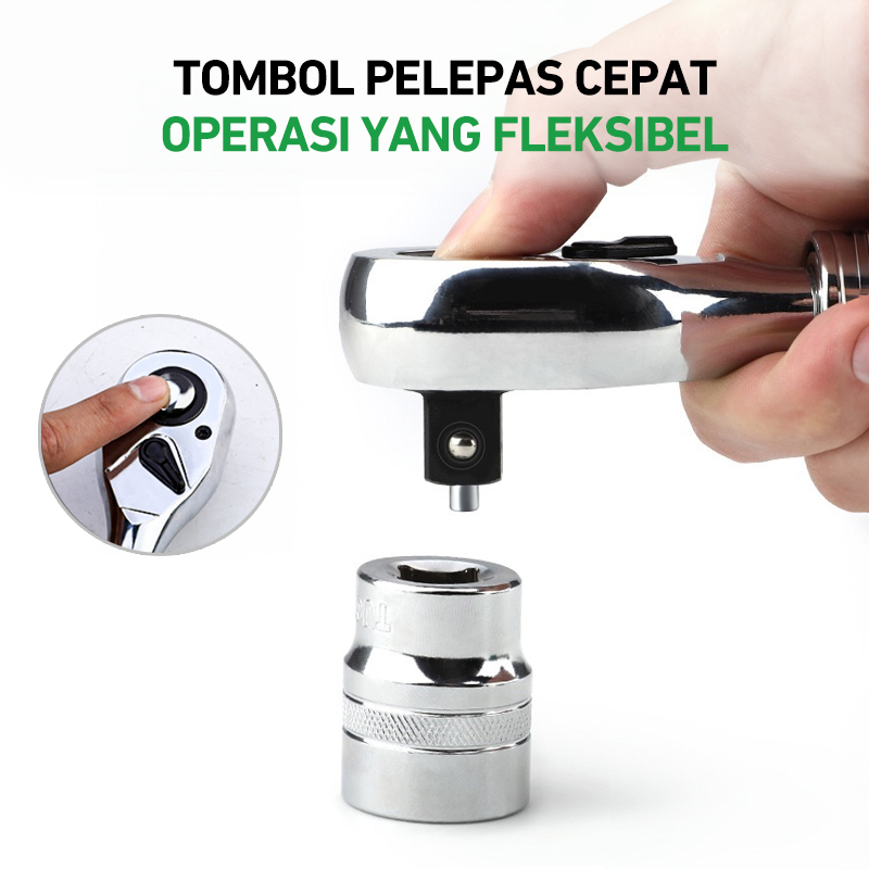 Bonkyo Perbaikan otomatis alat kunci soket 1/2 telescoping kunci pas ratchet drop cepat