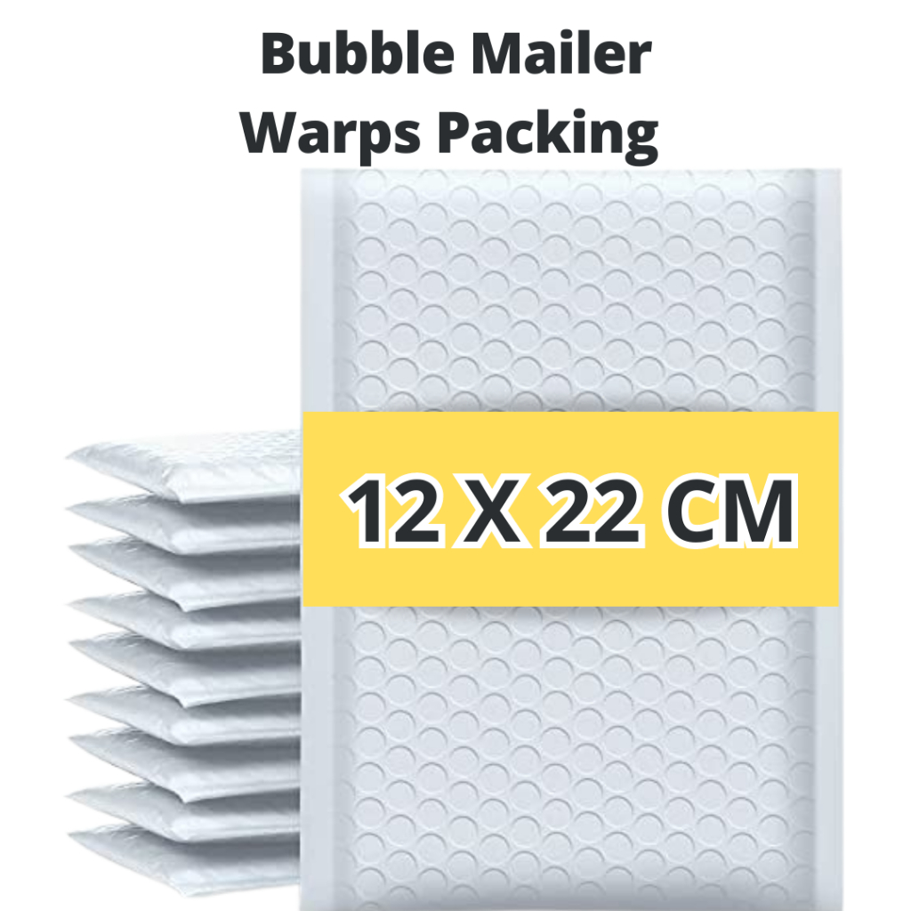 

Amplop Bubble Mailer Wraps Packing Polymailer Tebal Tahan Air Padded Envelope Packing PolyBuble Warna Putih 12 x 22cm