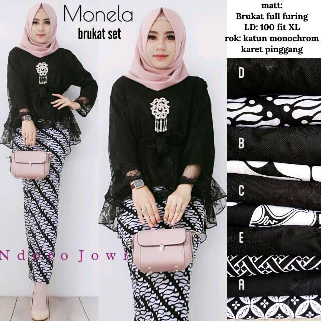 Kebaya Termurah Ready Jumboxxl - Kebaya Wisuda Kebaya Brukat Kebaya Set Rok Kebaya Monela Brokat Set