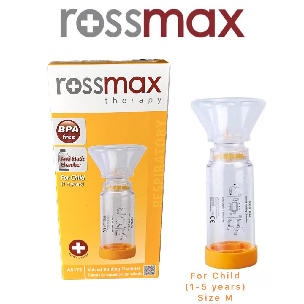 ROSSMAX THERAPY AEROSPACER AEROCHAMBER AS175 CORONG ASMA / ROSSMAX VALVED HOLDING CHAMBER AS175 / ALAT TERAPI ASMA ROSSMAX UNTUK BAYI (INFANT) ANAK (CHILD) DAN DEWASA (ADULT)