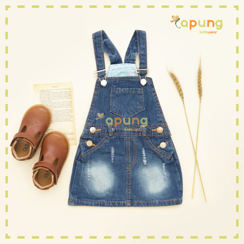 (Capung Kidswear) Overall Rok Anak Perempuan Baju Kodok Anak (6 bulan-4 tahun)