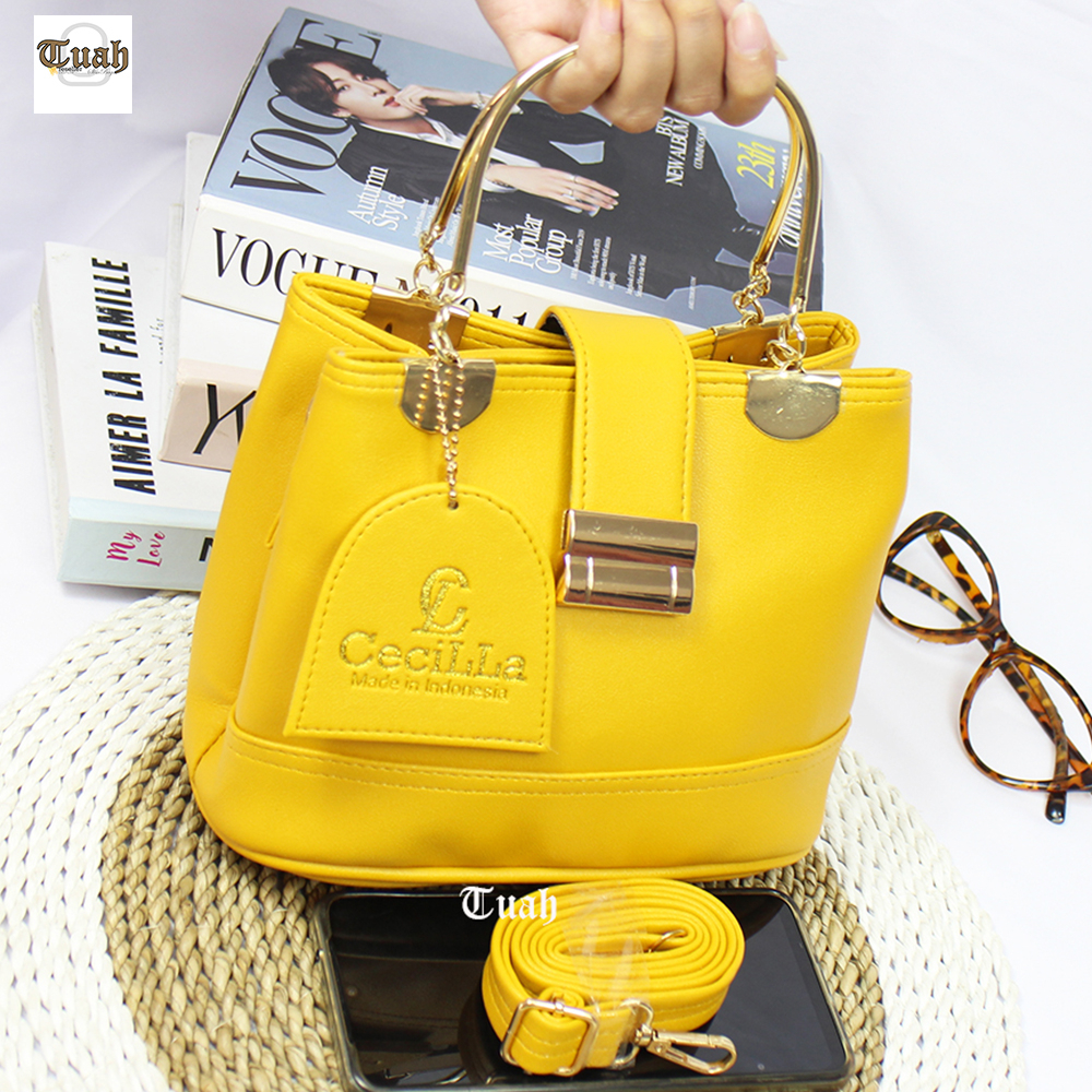 TUAH SLIMBAGS MX - 73 / Tas Selempang Wanita / Tas jinjing Wanita /NEW ARIVVAL / Shoulder Bag CeciLLa Premium 2 Ruang Gagang Besi Gold NekeL Series High quality  Tas Kerja Wanita / Tas Pesta Wanita / Tas Wanita Terbaru Kekinian &amp; Terlaris 2023