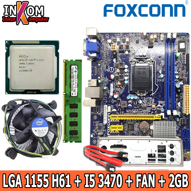 Motherboard Mainboard Mobo H61 LGA 1155 Gigabyte + i5 3470 + Ram