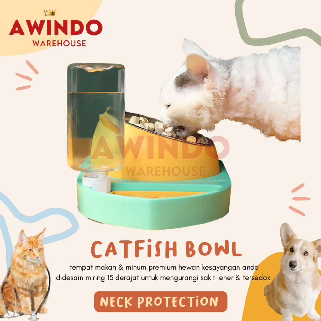 PLATE 24 CATFISH - Premium Tempat Piring Pakan Minum Makan Kucing Anjing Kelinci Pet Feeder Plate