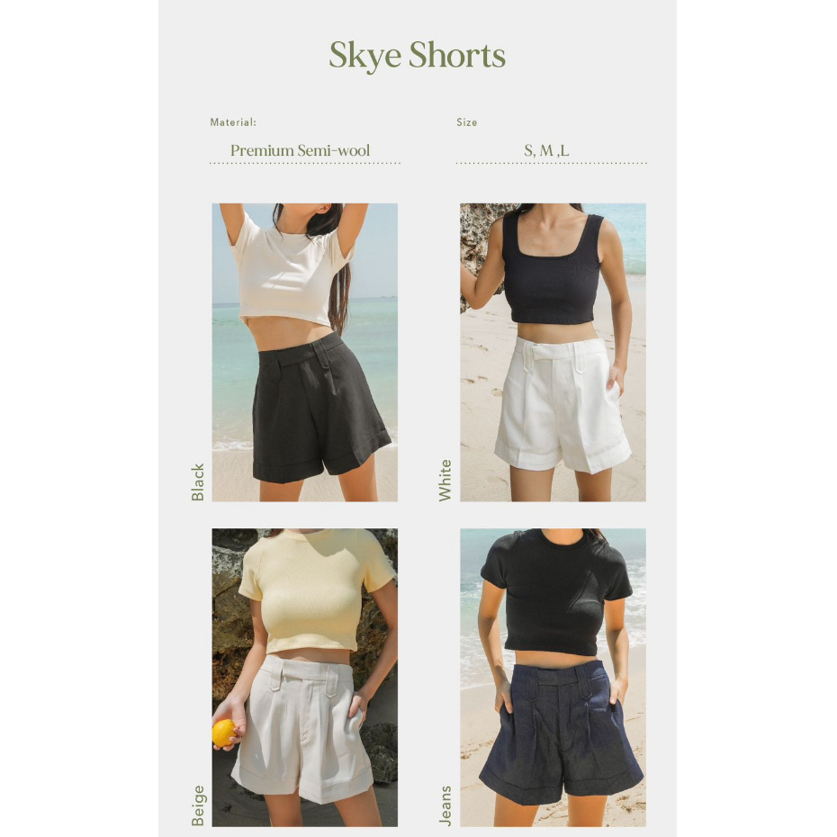 Skye Short ---- Ocha Wear | Basic Summer Shorts | Casual Daily Wear | Celana Pendek Wanita