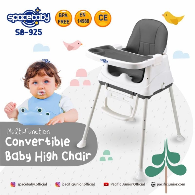 High chair spacebaby SB 925 6in1 Multifunction/kursi makan bayi