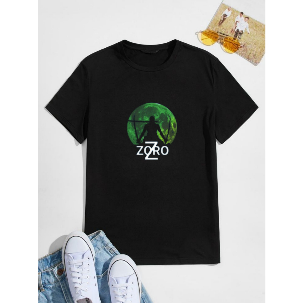 Kaos pria atasan dewasa polos kaos oblong pria kaos cowok lengan pendek zorro moon