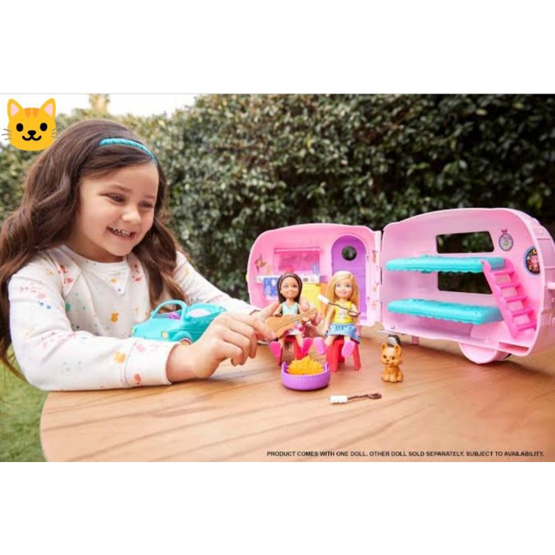 barbie chelsea camper van mainan boneka barbie chelsea dengan mobil piknik
