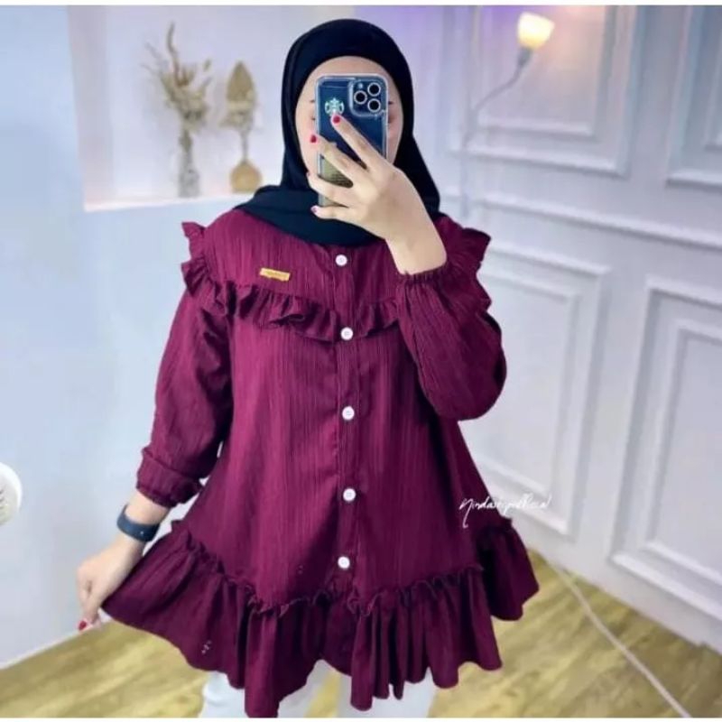 ZURA BLOUSE OVERSIZE CRINKLE AIRFLOW ATASAN MASA KINI