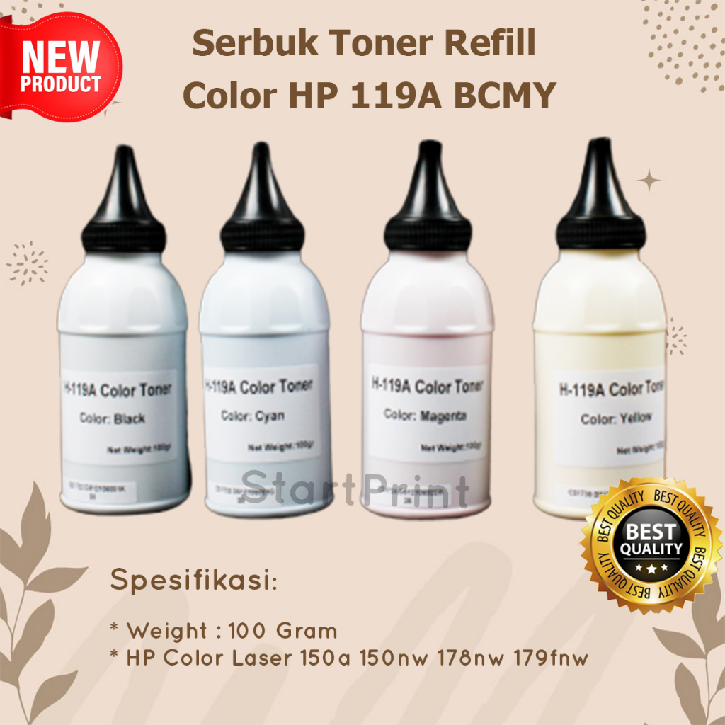 Serbuk Toner Refill Color HP 119A BCMY - 100gram