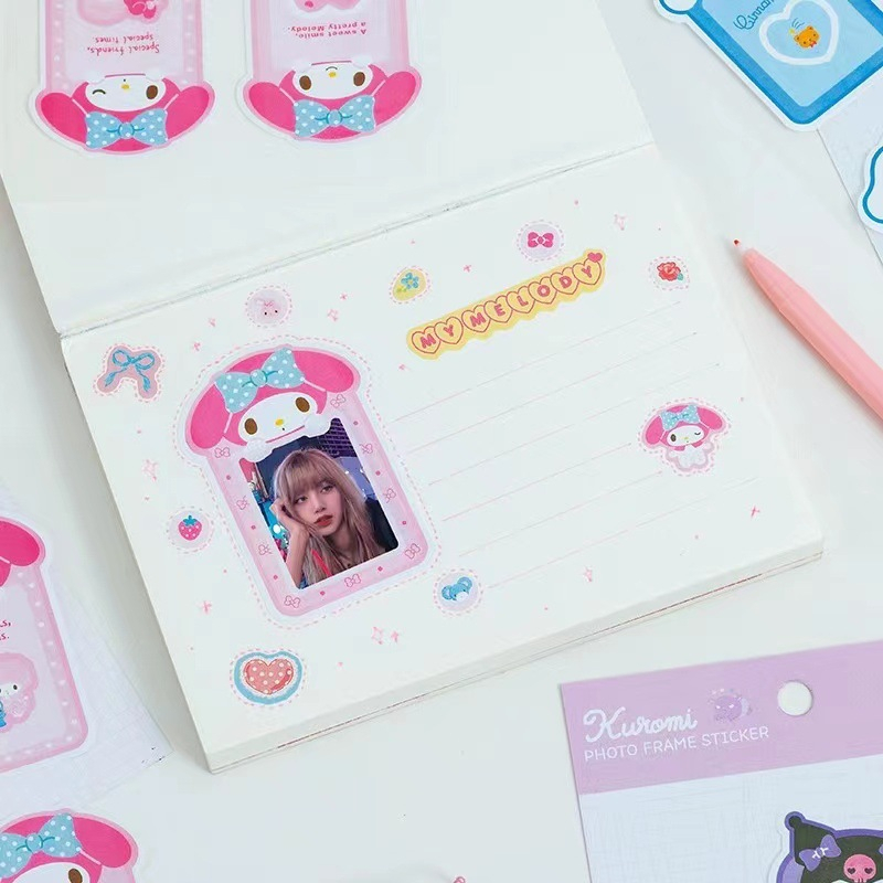 Aneka stiker sticker pack karakter Kuromi Cinnamoroll Hello Kitty Pompompurin Keroppi Melody