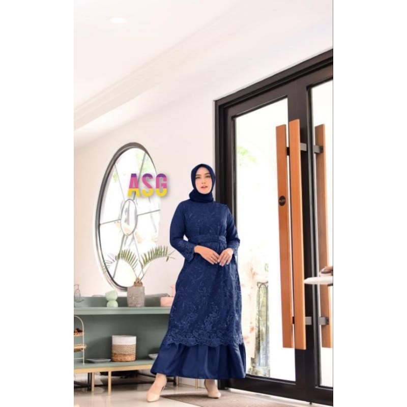 ( Produk Baru ) Amita Gamis Brukat Premium Maxi Dress Pesta Seragam Wisuda Jumbo Kondangan Size M L XL XXL 3XL