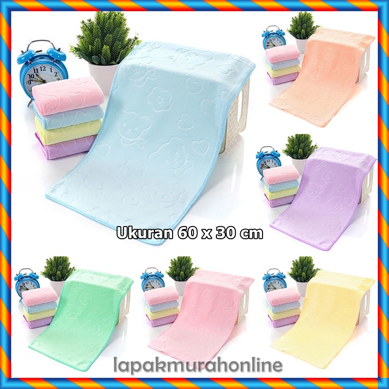 Sapu Tangan Handuk / Handuk Wajah Microfiber Halus Ukuran 60x30cm