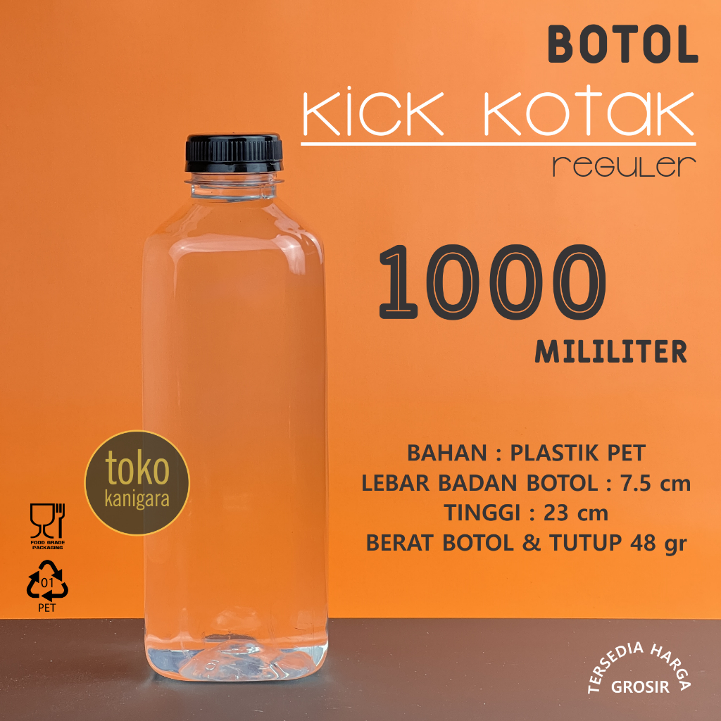 BOTOL KICK 1000 ml - Botol Plastik 1000 ml