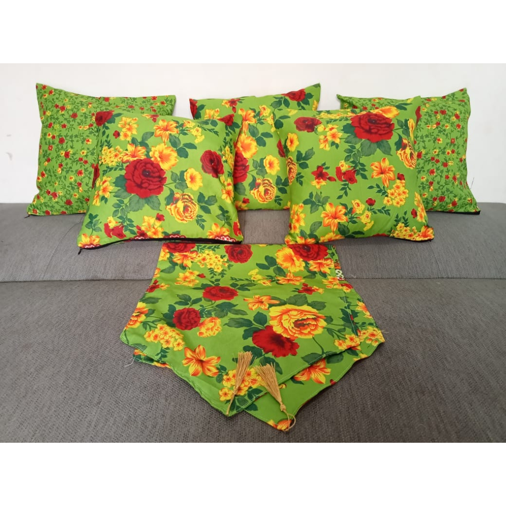 PAKET TAPLAK + SARUNG BANTAL SOFA 40X40