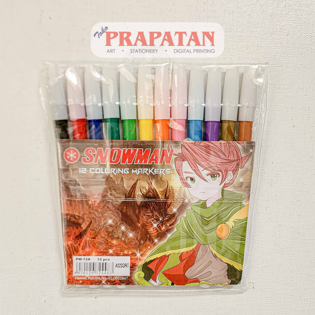 

Snowman PW-12A Color Marker Set 12c | Spidol Warna