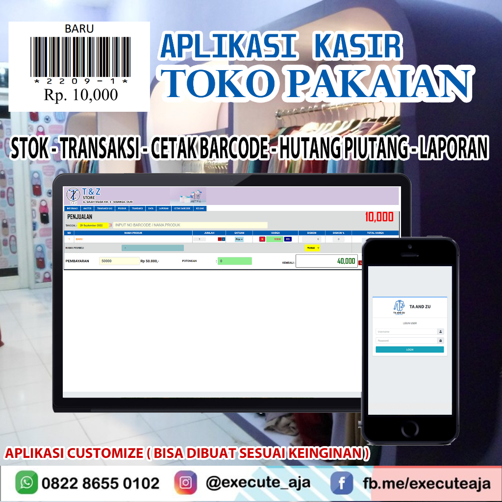 SOFTWARE APLIKASI KASIR TOKO PAKAIAN / DISTRO